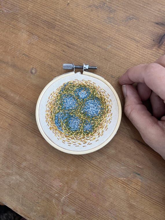 Custom Embroidered Abstract Swirls...