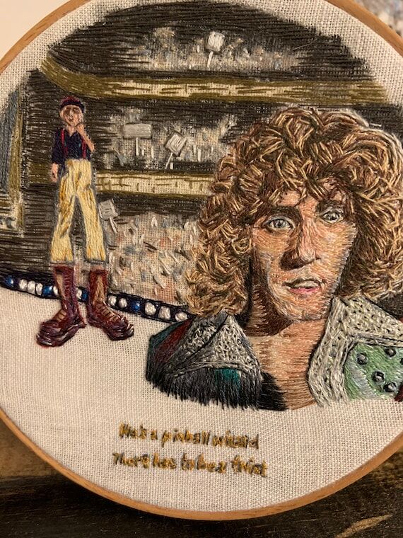 Pinball Wizard Embroidery, 6" hoop...