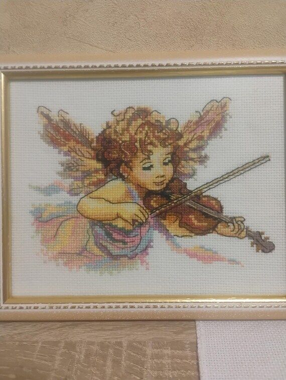 Little Violin Fairy Embroidery Art | Handmade...