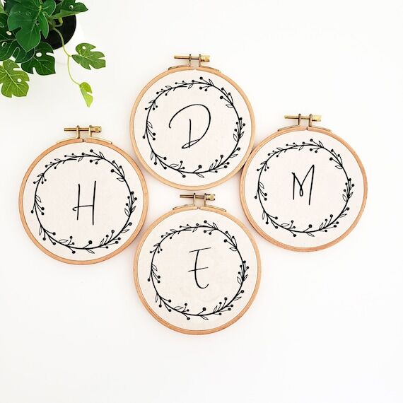 Alphabet Christmas ornament embroidery patter...