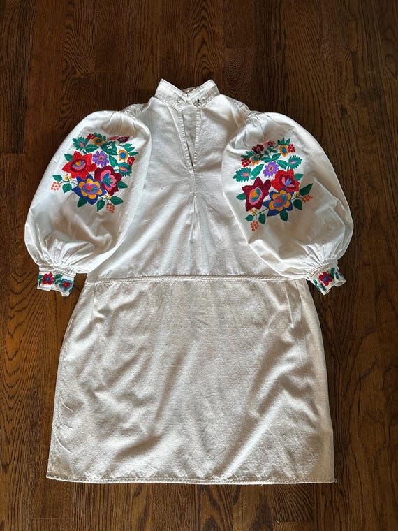 Rare Ukrainian Embroidered Dress, Transcarpat...