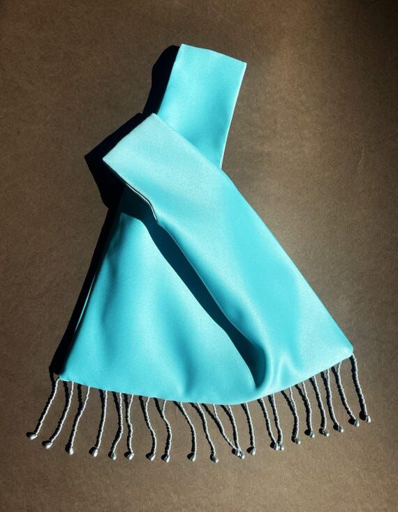 Knot Bag Silver Beaded Fringe, Bridesmaid Pur...