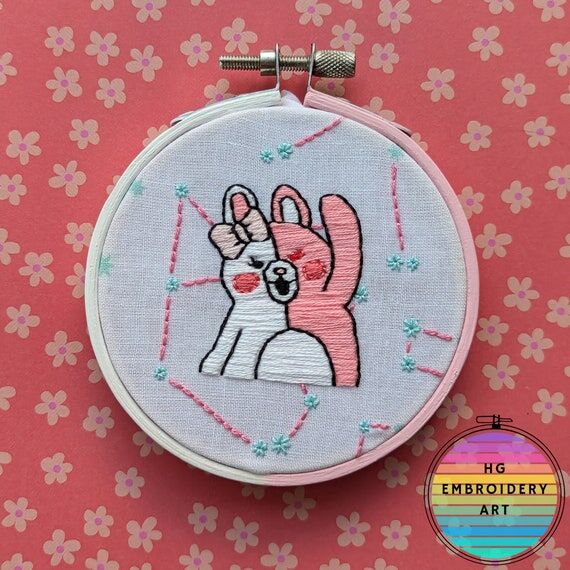 Danganronpa Fan Art, Monomi, Handmade Embroid...