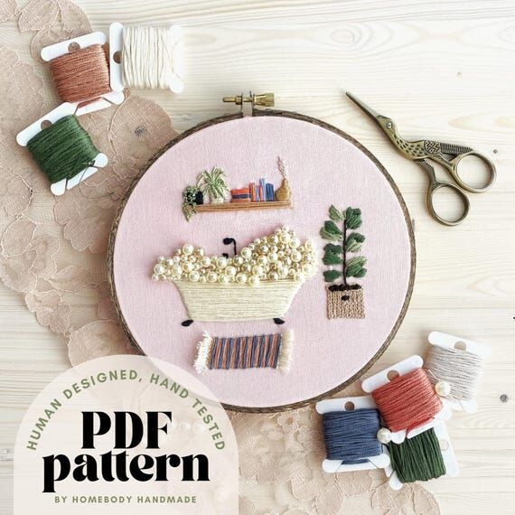 Beaded Bubble Bath Embroidery Pattern: DIY Ho...