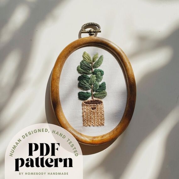 Fiddle Leaf Fig || Plant Embroidery Pattern B...