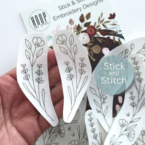 Floral border pair embroidery pattern, stick ...
