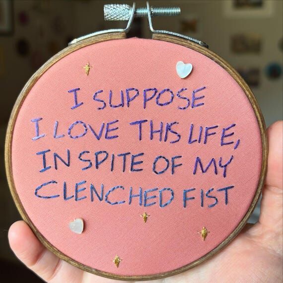 Andrea Gibson 4” hand embroidery wall art d...