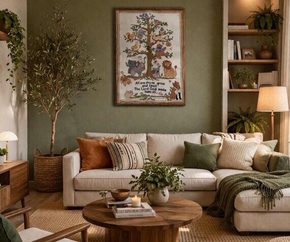 Fabric Wall hanging of 'Tree of Life with Ani...