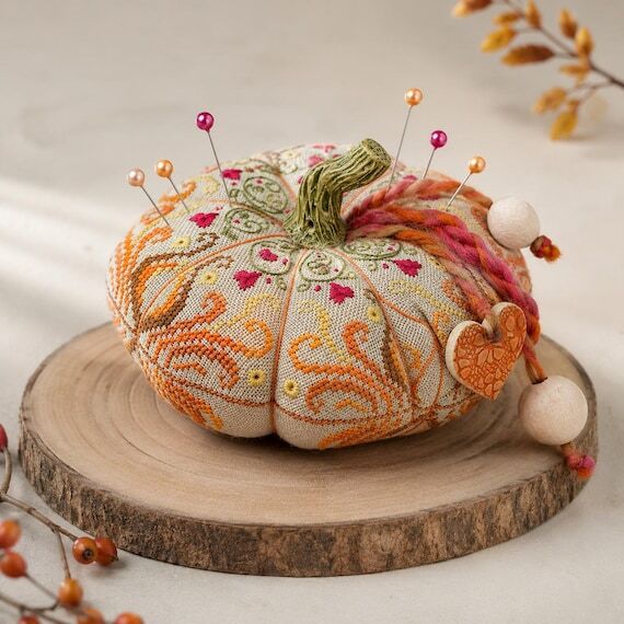 Sampler Cross Stitch Kit Pumpkin Pincushion, ...