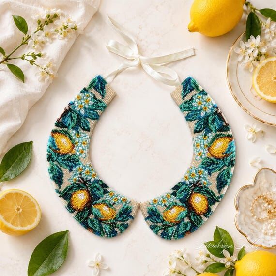 Beaded Collar Kit, Citrus Tenderness Embroide...