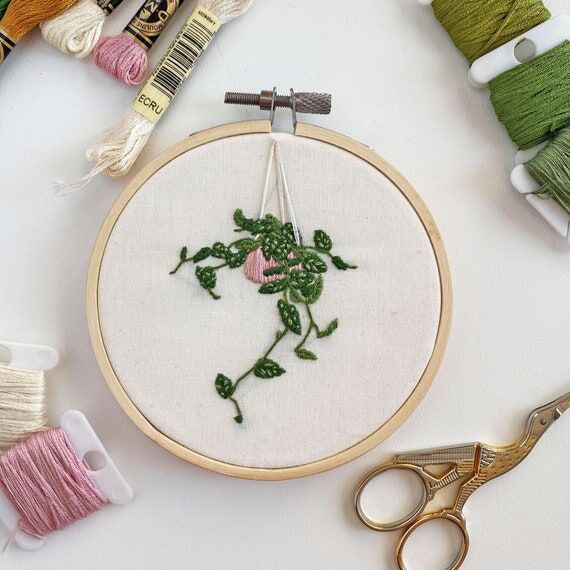 Hanging Pothos in Pink Planter 4 inch Handmad...