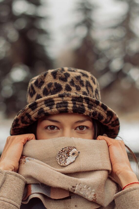 Embroidered Hedgehog Brooch, Woodland Animal ...