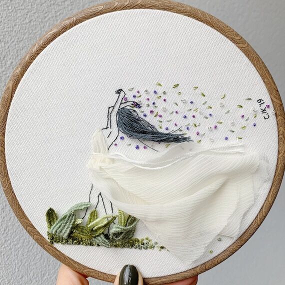 Original 'Light as a breeze no.7’ hoop art,...