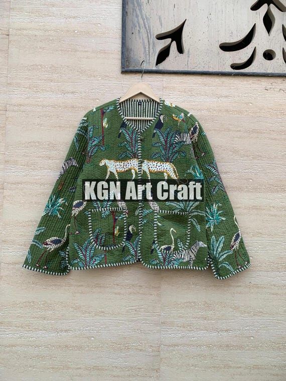 Cotton Quilted Jungle Jacket Women Wear Front...