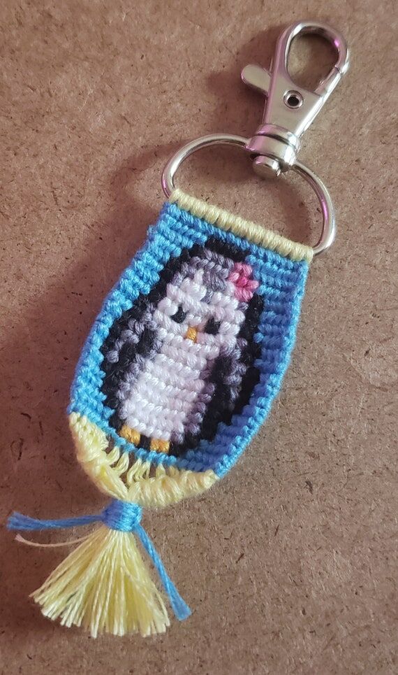 Handmade Embroidery Baby Penguin with Flower ...