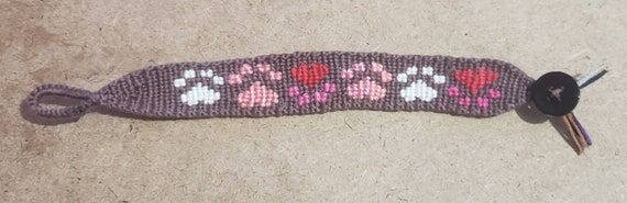 Multi Color Paw Print Handmade Embroidery Thr...