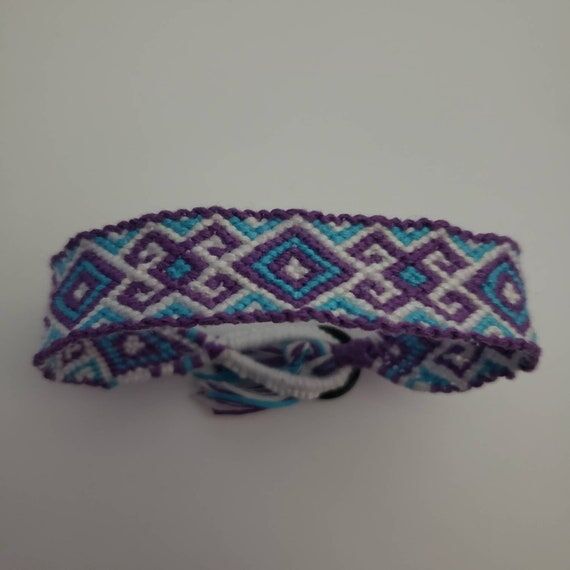 Handmade Purple Teal & White Friendship Brace...