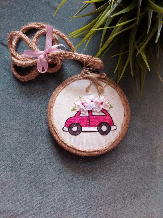 Car Hanger, Embroidery Hoop, Ribbon Embroider...