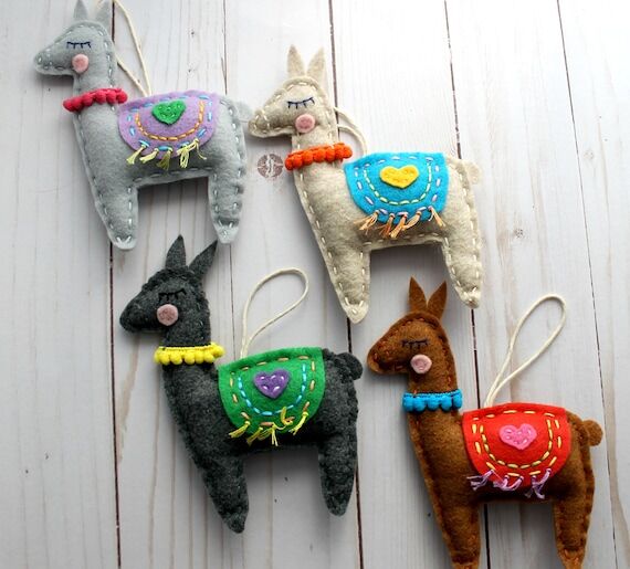 Felt Llama Ornament: Handmade Eco-Friendly Ch...