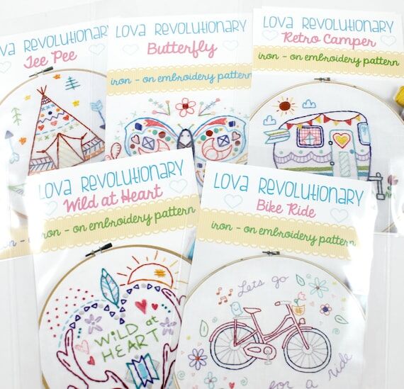 Reusable Iron-On Embroidery Transfer: Whimsic...