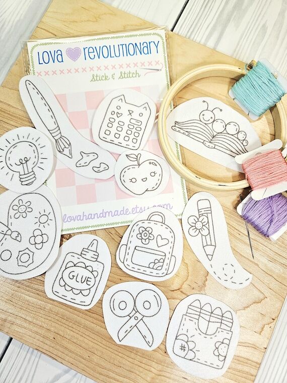 Back to School Stick and Stitch Hand Embroide...