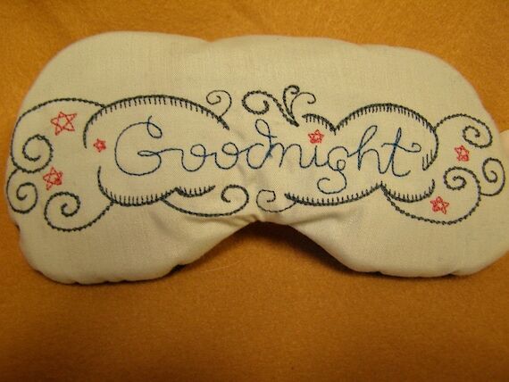 Goodnight Embroidered Eye Mask, Goodnight Emb...