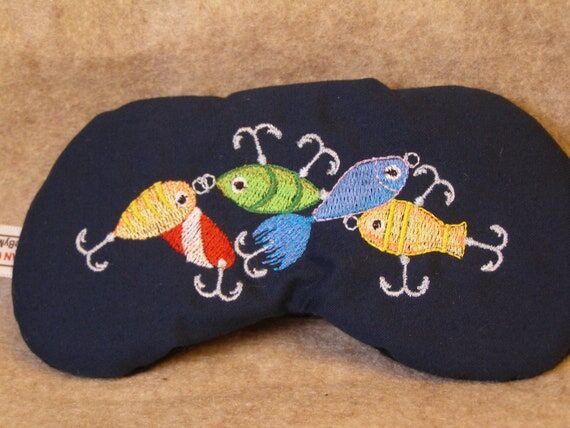 Embroidered Fish Lure Sleep Mask, Fish Lure E...