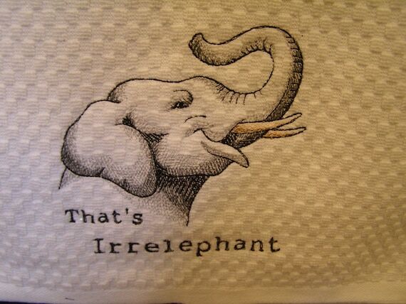 Embroidered Flour Sack Towel: Funny Elephant ...