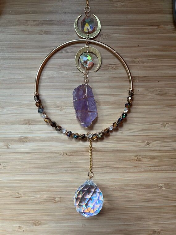 Amethyst Suncatcher | Rainbow Maker| Light Ca...