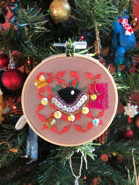 Mini Embroidered Art Hoop | All Seeing Eye Or...