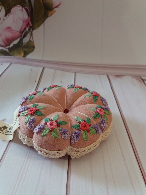 Pincushion Brazilian embroidery Vintage pincu...