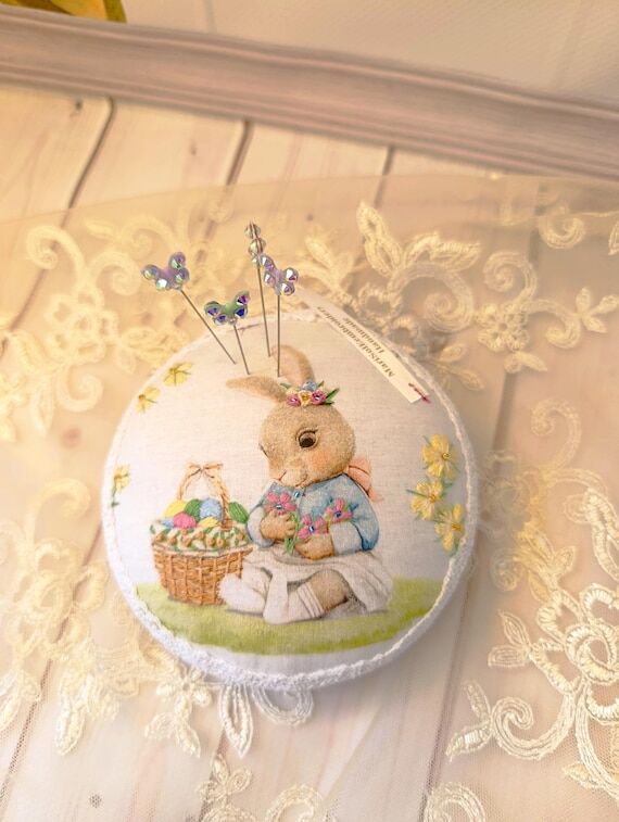 Handmade Bunny Needle Case, Brazilian Embroid...