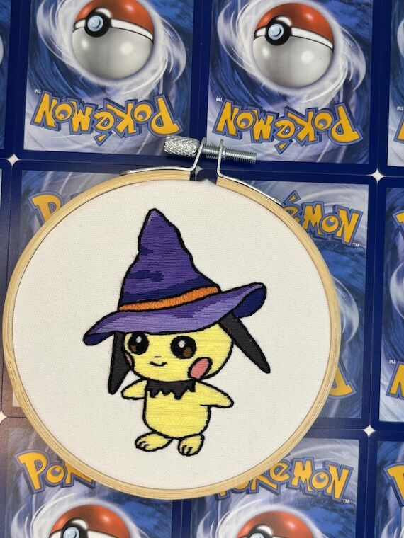 Pichu Embroidery - Wanda the Witch Pichu; 4 i...