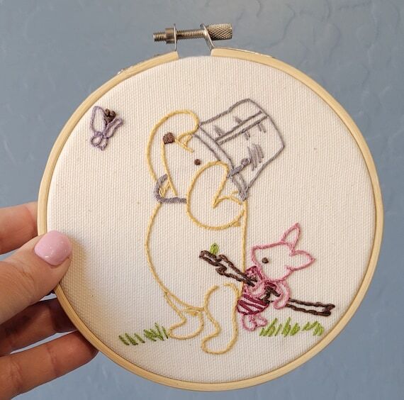 Winnie the Pooh with Piglet bucket Embroidery...