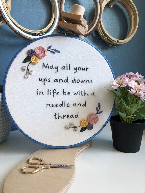 Handmade Floral Embroidery Hoop: Stitched Flo...