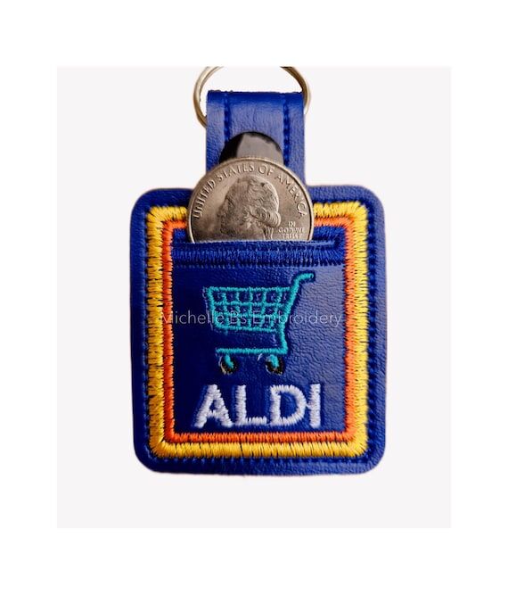 Aldi Quarter Holder Keychain Shopping Cart Co...