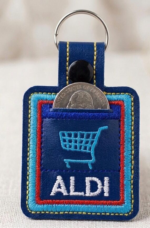 Aldi Quarter Holder Keychain Shopping Cart Ke...