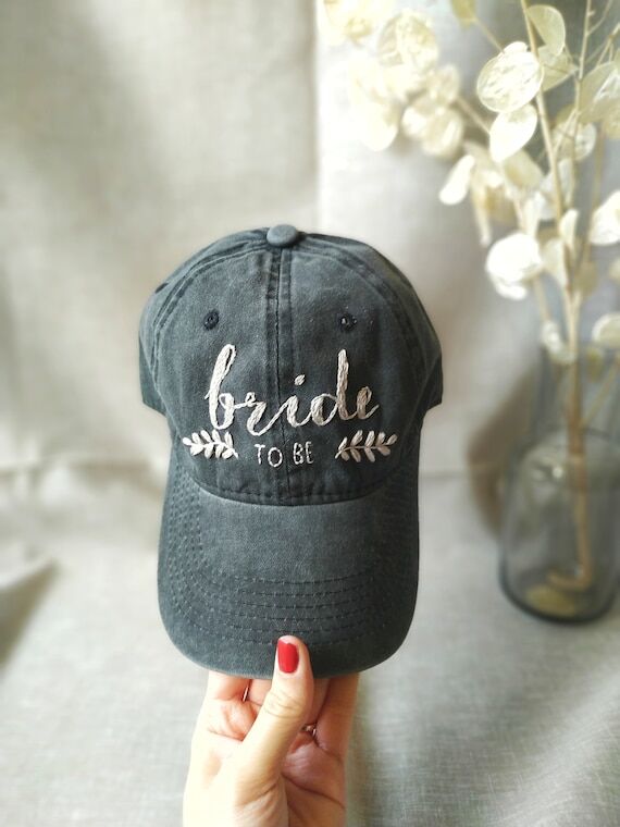 Hand Embroidered Bride Baseball Cap, Bachelor...