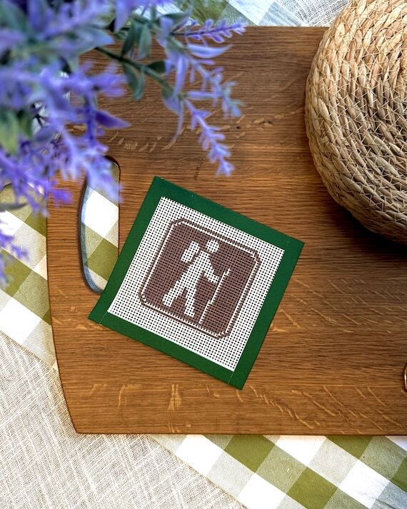 Hiker Parks and Recreation Sign Needlepoint C...
