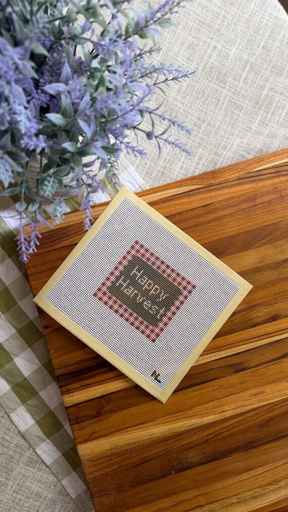 Autumn Needlepoint- 12 count mesh canvas...