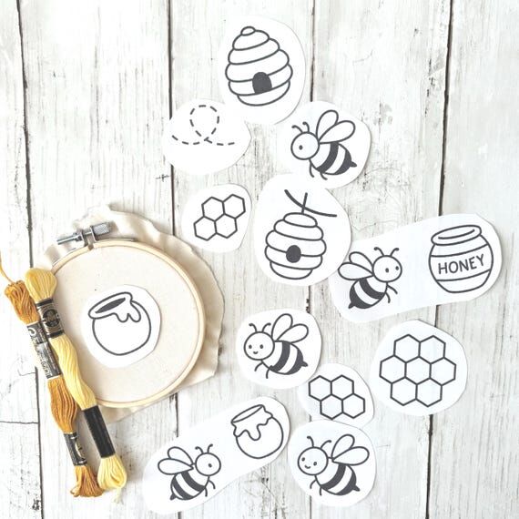 Stick and Stitch Honey Bee Embroidery Patter...