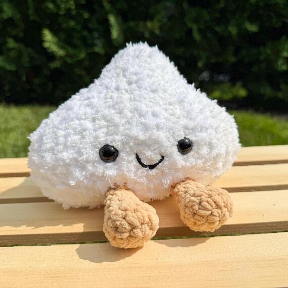 Happy Cloud Desk Buddy, Crochet Cloud with Le...