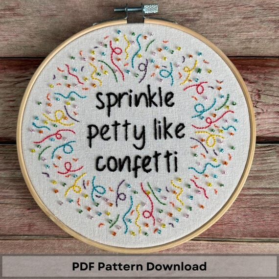Snarky Confetti Embroidery Pattern: "Spr...