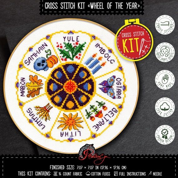 Pagan cross stitch kit "Wheel of the Yea...