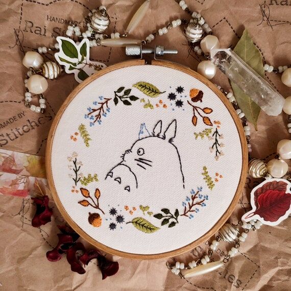 Embroidery Kit | Fall Totoro | Inspired by St...