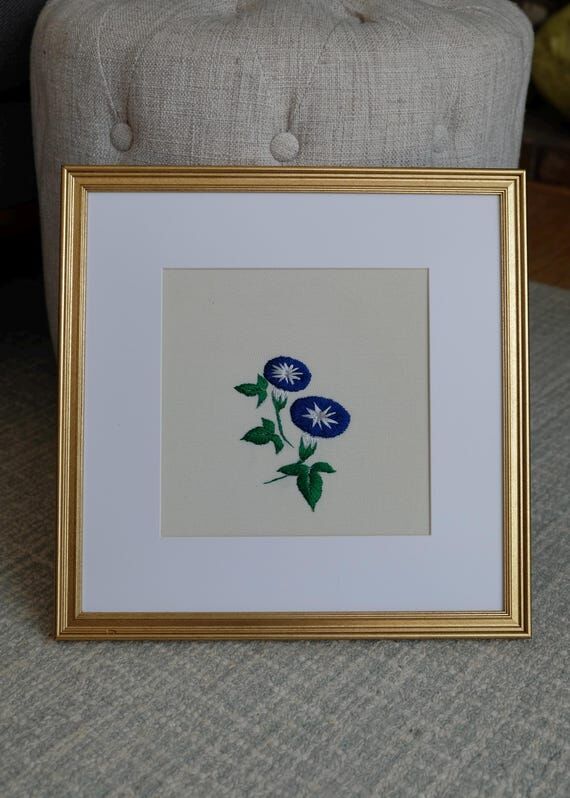 Hand Embroidered Morning Glory Art | Traditio...