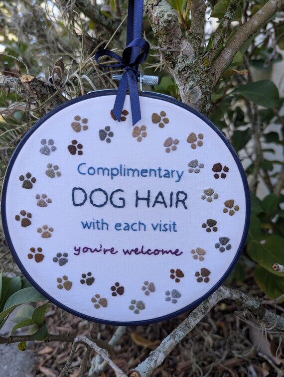 Complimentary dog hair handmade embroidery ho...
