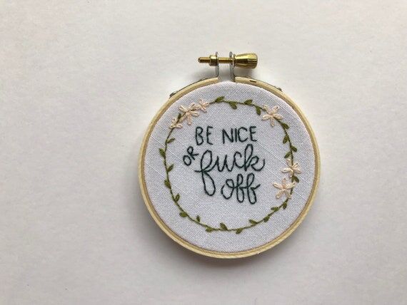 Be Nice embroidery / floral embroidery / home...