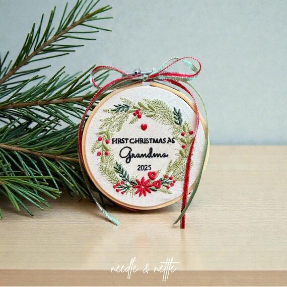 Embroidered First Christmas For Grandparents ...