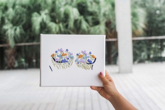 Modern Minimal Female Line Art - Hand Embroid...